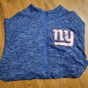 New York Giants Woman Blue Quartzip Long Sleeve Shirt Size Large
